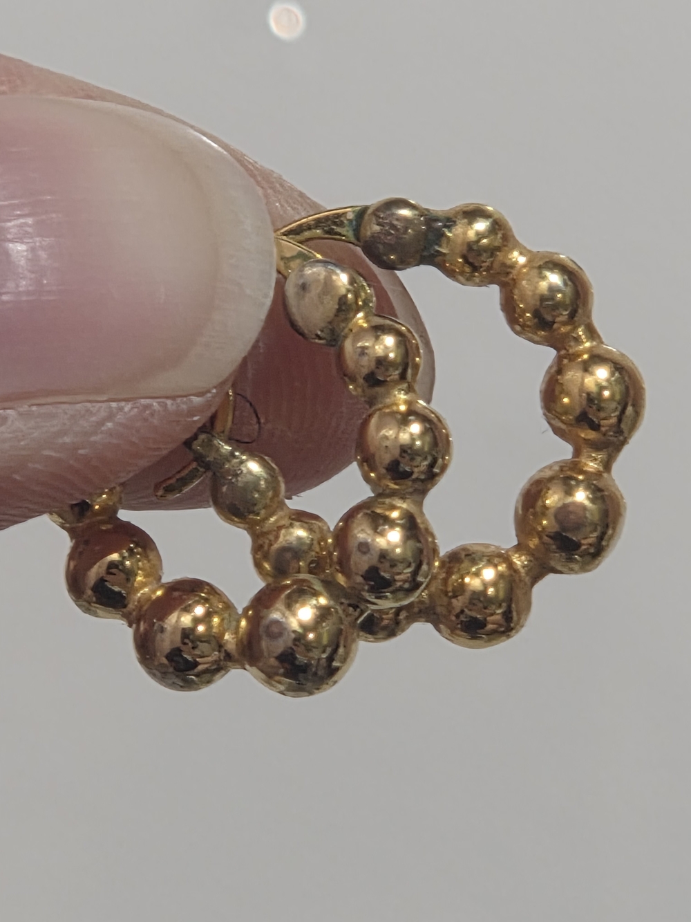 Gold Beaded Hoop Earrings - Women Jewelry